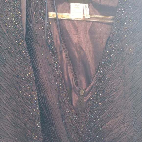NWT SZ 4XL GORGEOUS DARK BLUE BEADADED FORMAL WITH JACKET - Picture 9 of 9